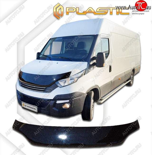 2 599 р. Дефлектор капота (exclusive) CA-Plastic  Iveco Daily (2014-2019) фургон (Classic чёрный, Без надписи)  с доставкой в г. Королёв