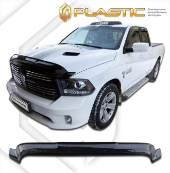 2 369 р. Дефлектор капота (Quad Cab) CA-Plastic Exclusive  Dodge Ram  DJ, DS (2008-2012) (Classic чёрный, Без надписи)  с доставкой в г. Королёв. Увеличить фотографию 2