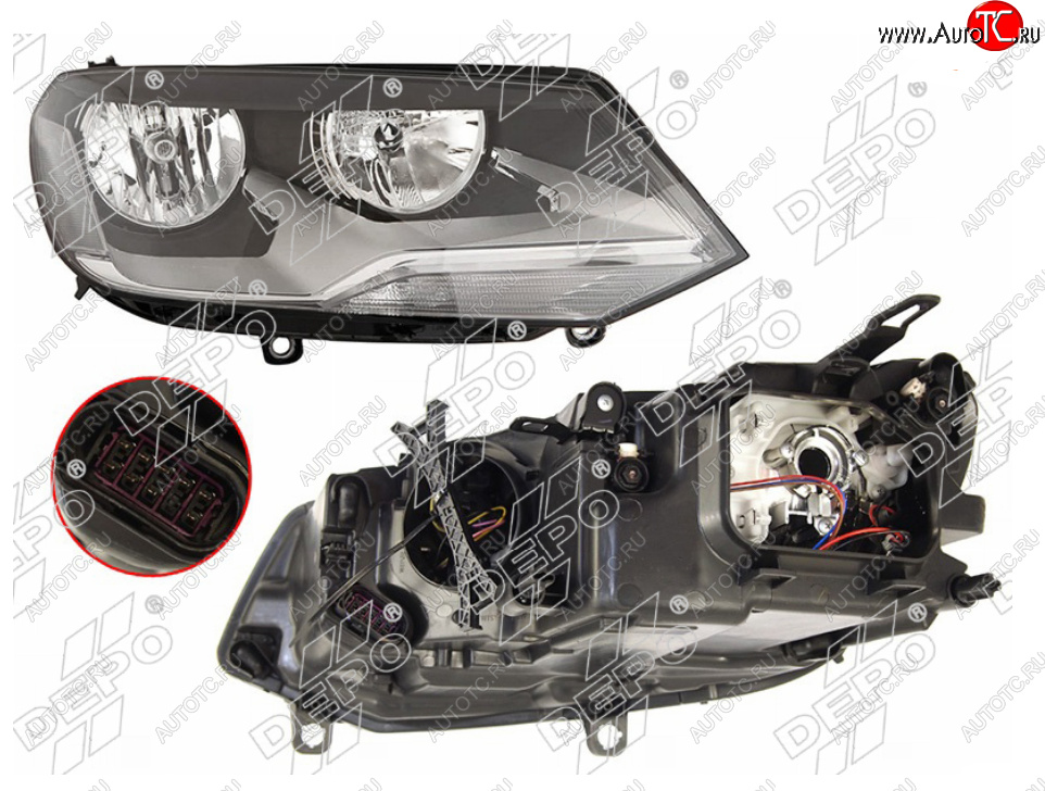 6 299 р. Правая фара (галоген, с корректором) DEPO Volkswagen Touareg NF дорестайлинг (2010-2014)  с доставкой в г. Королёв