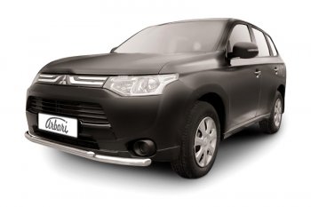 Защита переднего бампера двойная (диаметр 57+42 мм) Arbori Mitsubishi Outlander GF дорестайлинг (2012-2014)