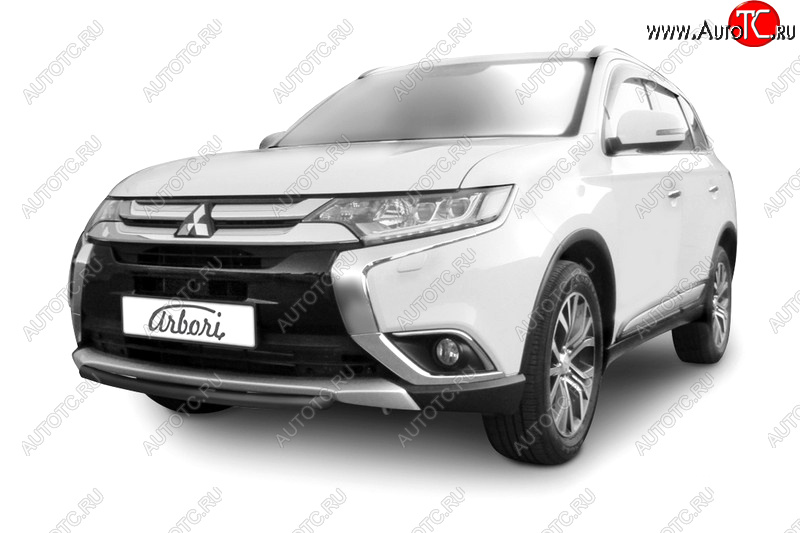 12 349 р. Защита переднего бампера (короткая диаметр 57 мм) Arbori Mitsubishi Outlander GF 2-ой рестайлинг (2015-2018)  с доставкой в г. Королёв