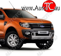 6 949 р. Защитная сетка в бампер (ячейка 4х10 мм.) Alfeco Премиум Ford Ranger DoubleCab дорестайлинг (2011-2016) (Чёрная)  с доставкой в г. Королёв