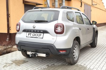 18 399 р. Фаркоп (с нержавеющей накладкой) Petroil Tuning Renault Duster HM (2020-2024) (Без заглушки )  с доставкой в г. Королёв. Увеличить фотографию 2