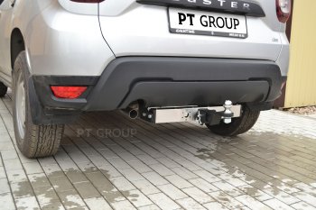 18 399 р. Фаркоп (с нержавеющей накладкой) Petroil Tuning Renault Duster HM (2020-2024) (Без заглушки )  с доставкой в г. Королёв. Увеличить фотографию 3