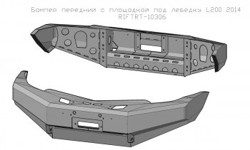 45 999 р. Бампер передний силовой РИФ Mitsubishi Pajero Sport PB дорестайлинг (2008-2013) (С защитой бачка омывателя)  с доставкой в г. Королёв. Увеличить фотографию 3