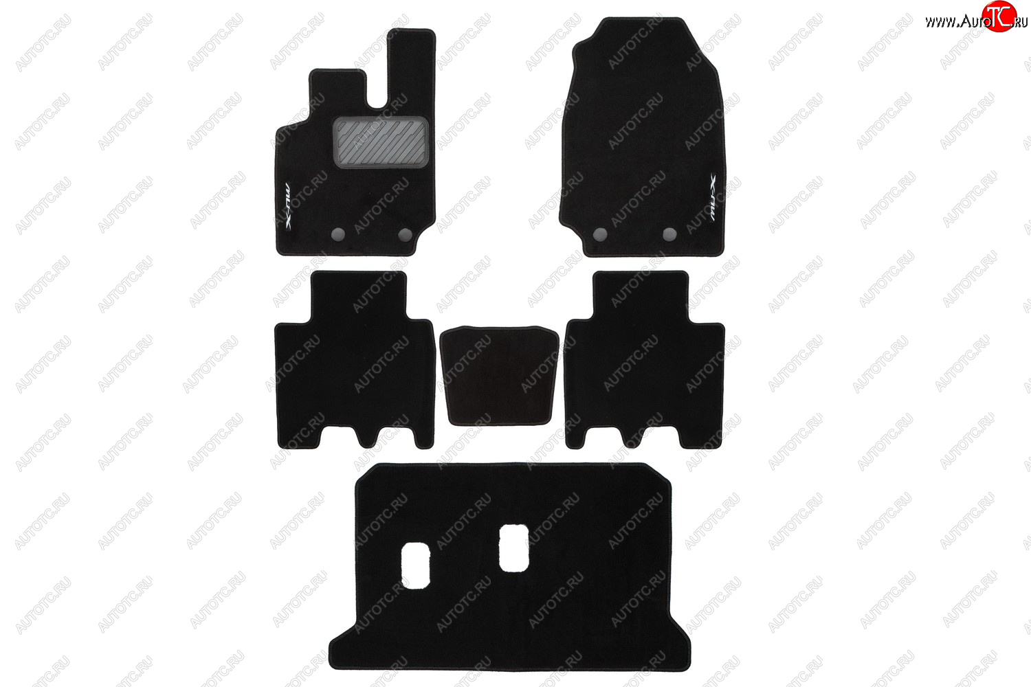 5 999 р. Комплект ковриков в салон (текстиль, чёрные) ISUZU Isuzu mu-X UC рестайлинг (2017-2022)  с доставкой в г. Королёв