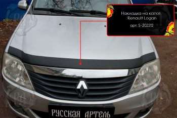 Декоративная накладка на капот Русская Артель Renault Logan 1 рестайлинг (2010-2016)  (Поверхность текстурная)