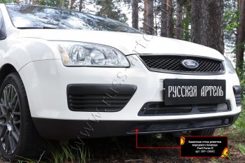 2 499 р. Защитная сетка решетки переднего бампера Русская Артель Ford Focus 2 универсал дорестайлинг (2004-2008) (Поверхность текстурная)  с доставкой в г. Королёв. Увеличить фотографию 2