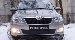 959 р. Зимняя заглушка решетки переднего бампера РА Skoda Fabia Mk2 универсал рестайлинг (2010-2014)  с доставкой в г. Королёв. Увеличить фотографию 2