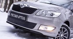 Зимняя заглушка решетки переднего бампера РА Skoda Fabia Mk2 универсал рестайлинг (2010-2014)