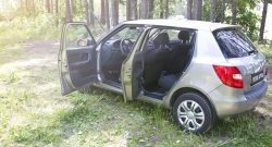 2 059 р. Накладки на порожки автомобиля RA (комплект 4 шт.)  Skoda Fabia  Mk2 (2007-2010) универсал дорестайлинг, хэтчбэк дорестайлинг  с доставкой в г. Королёв. Увеличить фотографию 2