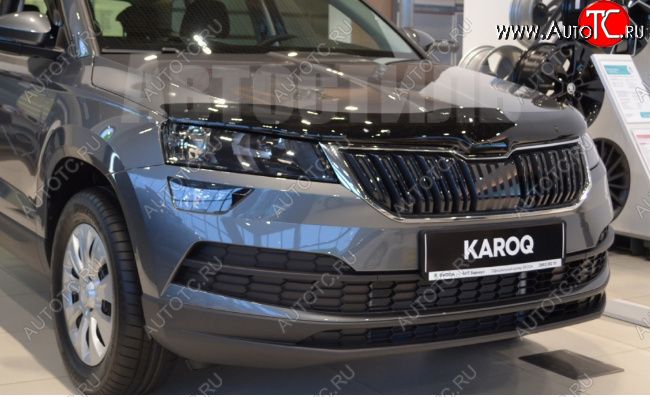 5 079 р. Дефлектор капота SIM Skoda Karoq NU7 дорестайлинг (2017-2021)  с доставкой в г. Королёв