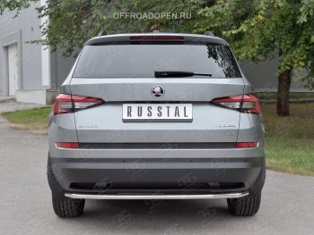 17 499 р. Защита заднего бампера (Ø42 мм, нержавейка) SLITKOFF Skoda Kodiaq NU7 дорестайлинг (2017-2021)  с доставкой в г. Королёв. Увеличить фотографию 2