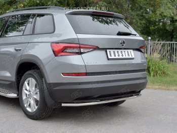 17 499 р. Защита заднего бампера (Ø42 мм, нержавейка) SLITKOFF Skoda Kodiaq NU7 дорестайлинг (2017-2021)  с доставкой в г. Королёв. Увеличить фотографию 3