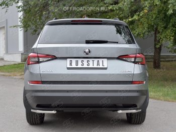 13 849 р. Защита заднего бампера (Ø42 мм, уголки, нержавейка) SLITKOFF Skoda Kodiaq NU7 дорестайлинг (2017-2021)  с доставкой в г. Королёв. Увеличить фотографию 4