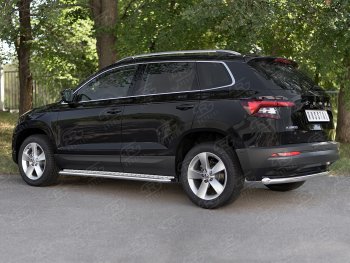 16 899 р. Защита заднего бампера (Ø63 мм, нержавейка) SLITKOFF Skoda Kodiaq NU7 дорестайлинг (2017-2021)  с доставкой в г. Королёв. Увеличить фотографию 4