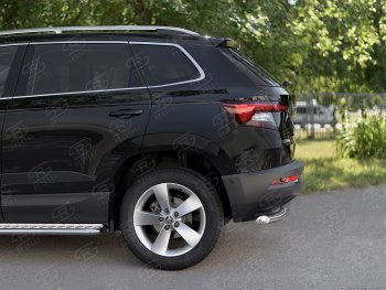 16 899 р. Защита заднего бампера (Ø63 мм, нержавейка) SLITKOFF Skoda Kodiaq NU7 дорестайлинг (2017-2021)  с доставкой в г. Королёв. Увеличить фотографию 3