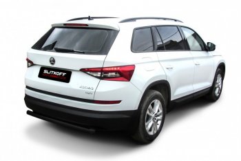 Защита заднего бампера Slitkoff ((Ø 57 мм) Skoda (Шкода) Kodiaq (Кодиак)  NU7 (2017-2021) NU7 дорестайлинг