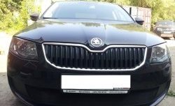 1 299 р. Сетка (для комплектации Active) на бампер Russtal (черная) Skoda Octavia A7 дорестайлинг лифтбэк (2012-2017)  с доставкой в г. Королёв. Увеличить фотографию 2