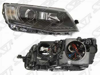 Правая фара SAT (галоген, линза, диод) Skoda Octavia A7 дорестайлинг лифтбэк (2012-2017)