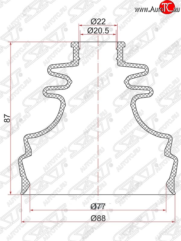 379 р. Пыльник ШРУСа (внутренний) SAT  Skoda Octavia ( Tour A4 1U5,  Tour A4 1U2) (1996-2000), Volkswagen Passat ( B5,  B5.5) (1996-2005)  с доставкой в г. Королёв