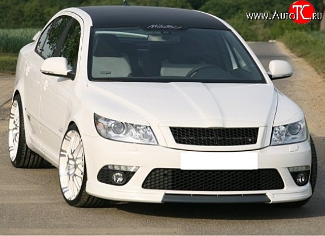 3 699 р. Решётка радиатора RS Style Skoda Octavia A5 рестайлинг универсал (2008-2013) (Алюминиевая черная сетка, Неокрашенная)  с доставкой в г. Королёв