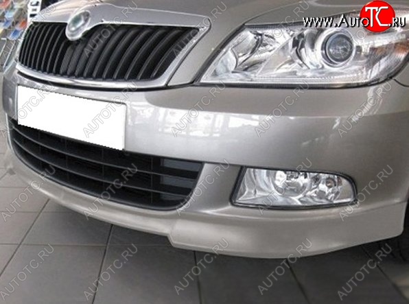 3 949 р. Накладка на передний бампер CT v3 Skoda Octavia A5 рестайлинг универсал (2008-2013) (Неокрашенная)  с доставкой в г. Королёв