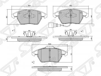 1 479 р. Колодки тормозные передние SAT Skoda Octavia A5 дорестайлинг универсал (2004-2008) ( )  с доставкой в г. Королёв. Увеличить фотографию 1