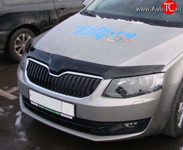 2 879 р. Дефлектор капота NovLine Skoda Octavia A7 дорестайлинг лифтбэк (2012-2017)  с доставкой в г. Королёв