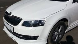 5 999 р. Накладка на передний бампер CT Skoda Octavia A7 дорестайлинг лифтбэк (2012-2017) (Неокрашенная)  с доставкой в г. Королёв. Увеличить фотографию 3