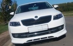 5 999 р. Накладка на передний бампер CT Skoda Octavia A7 дорестайлинг лифтбэк (2012-2017) (Неокрашенная)  с доставкой в г. Королёв. Увеличить фотографию 4