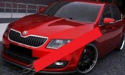 Накладка на передний бампер СТ Skoda Octavia A7 дорестайлинг лифтбэк (2012-2017)