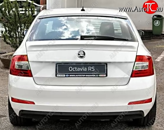 2 949 р. Лип спойлер CT Skoda Octavia A7 рестайлинг лифтбэк (2016-2020) (Неокрашенный)  с доставкой в г. Королёв