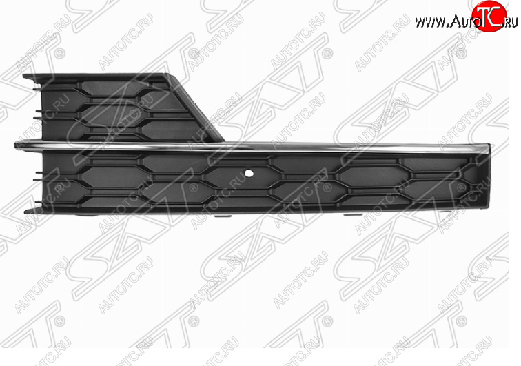 1 139 р. Левая решетка в передний бампер SAT (под ПТФ и хром молдинг) Skoda Octavia A7 рестайлинг универсал (2016-2020)  с доставкой в г. Королёв