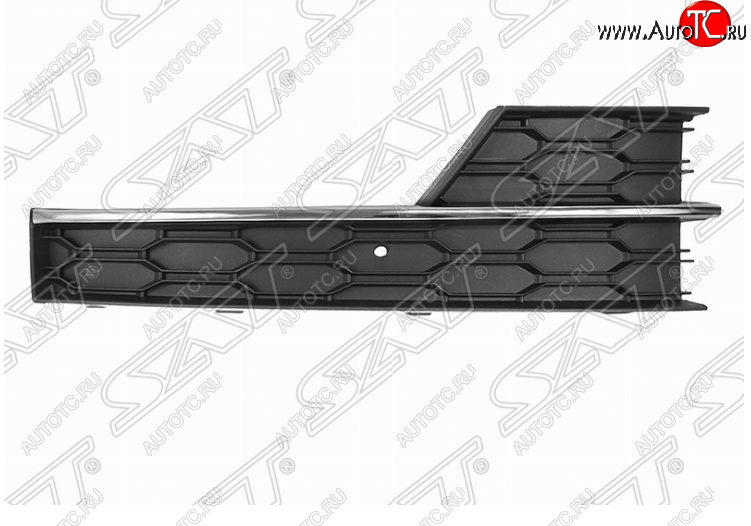 1 139 р. Правая решетка в передний бампер SAT (под ПТФ и хром молдинг)  Skoda Octavia  A7 (2016-2020) рестайлинг лифтбэк, рестайлинг универсал  с доставкой в г. Королёв