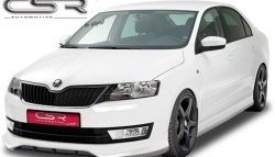 5 999 р. Накладка на передний бампер CSR style Skoda Rapid NH1 хэтчбэк дорестайлинг (2012-2017) (Неокрашенная)  с доставкой в г. Королёв. Увеличить фотографию 2