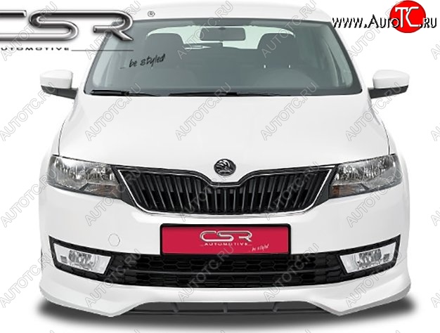 5 999 р. Накладка на передний бампер CSR style Skoda Rapid NH1 хэтчбэк дорестайлинг (2012-2017) (Неокрашенная)  с доставкой в г. Королёв