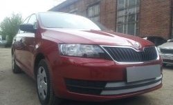 2 399 р. Сетка на бампер Russtal (хром) Skoda Rapid NH1 хэтчбэк дорестайлинг (2012-2017)  с доставкой в г. Королёв. Увеличить фотографию 3