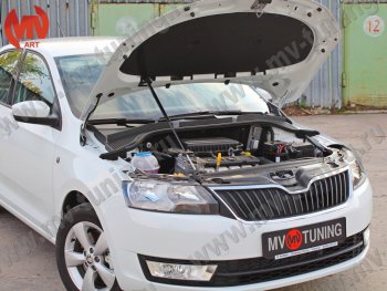 2 969 р. Упор капота MV-Tuning (одинарный) Skoda Rapid NH1 хэтчбэк дорестайлинг (2012-2017)  с доставкой в г. Королёв. Увеличить фотографию 2