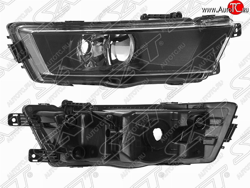 2 039 р. Правая противотуманная фара (чёрная) SAT Skoda Rapid NH3 дорестайлинг лифтбэк (2012-2017)  с доставкой в г. Королёв