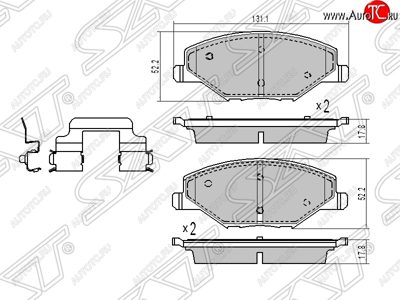 1 399 р. Колодки тормозные SAT (передние) Volkswagen Polo 5 седан рестайлинг (2015-2020)  с доставкой в г. Королёв