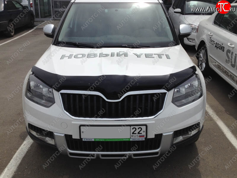 4 599 р. Дефлектор капота SIM Skoda Yeti (2013-2018)  с доставкой в г. Королёв