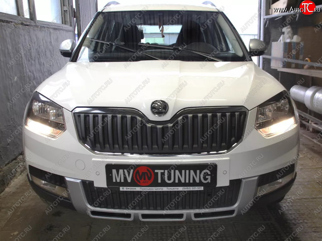 2 879 р. Заглушка решетки радиатора (верхняя, OUTDOOR) MV-Tuning Skoda Yeti (2013-2018) (Неокрашенная)  с доставкой в г. Королёв