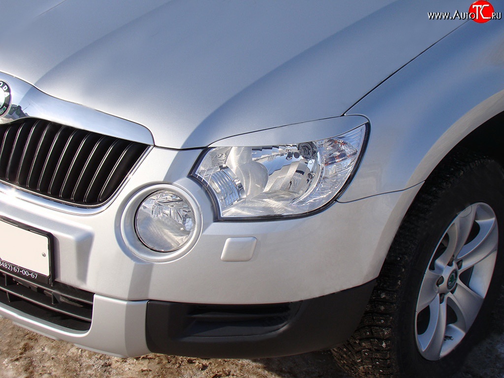 1 149 р. Реснички Sport v2 на фары  Skoda Yeti (2009-2013) (Неокрашенные)  с доставкой в г. Королёв