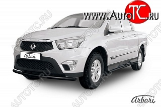 5 777 р. Защита переднего бампера Arbori SSANGYONG Actyon Sport (2012-2025)  с доставкой в г. Королёв