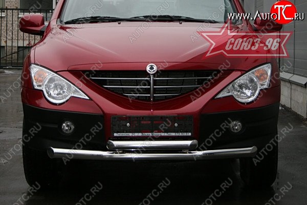 1 052 р. Защита переднего бампера двойная Souz-96 (d76/60) SSANGYONG Actyon 1 (2006-2010)  с доставкой в г. Королёв