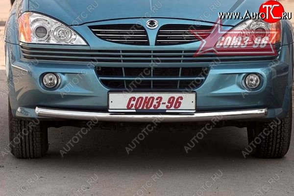 9 989 р. Защита переднего бампера одинарная Souz-96 (d60) SSANGYONG Kyron дорестайлинг (2005-2007)  с доставкой в г. Королёв