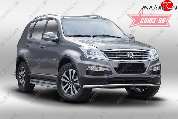 12 914 р. Защита переднего бампера одинарная Souz-96 (d60). SSANGYONG Rexton Y290 (2012-2017)  с доставкой в г. Королёв