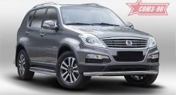 Защита переднего бампера одинарная из овальной трубы Souz-96 (d75x42) SSANGYONG Rexton Y290 (2012-2017)