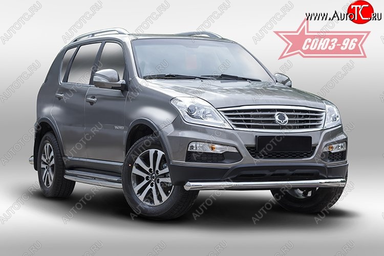 14 669 р. Защита переднего бампера одинарная Souz-96 (d76) SSANGYONG Rexton Y290 (2012-2017)  с доставкой в г. Королёв